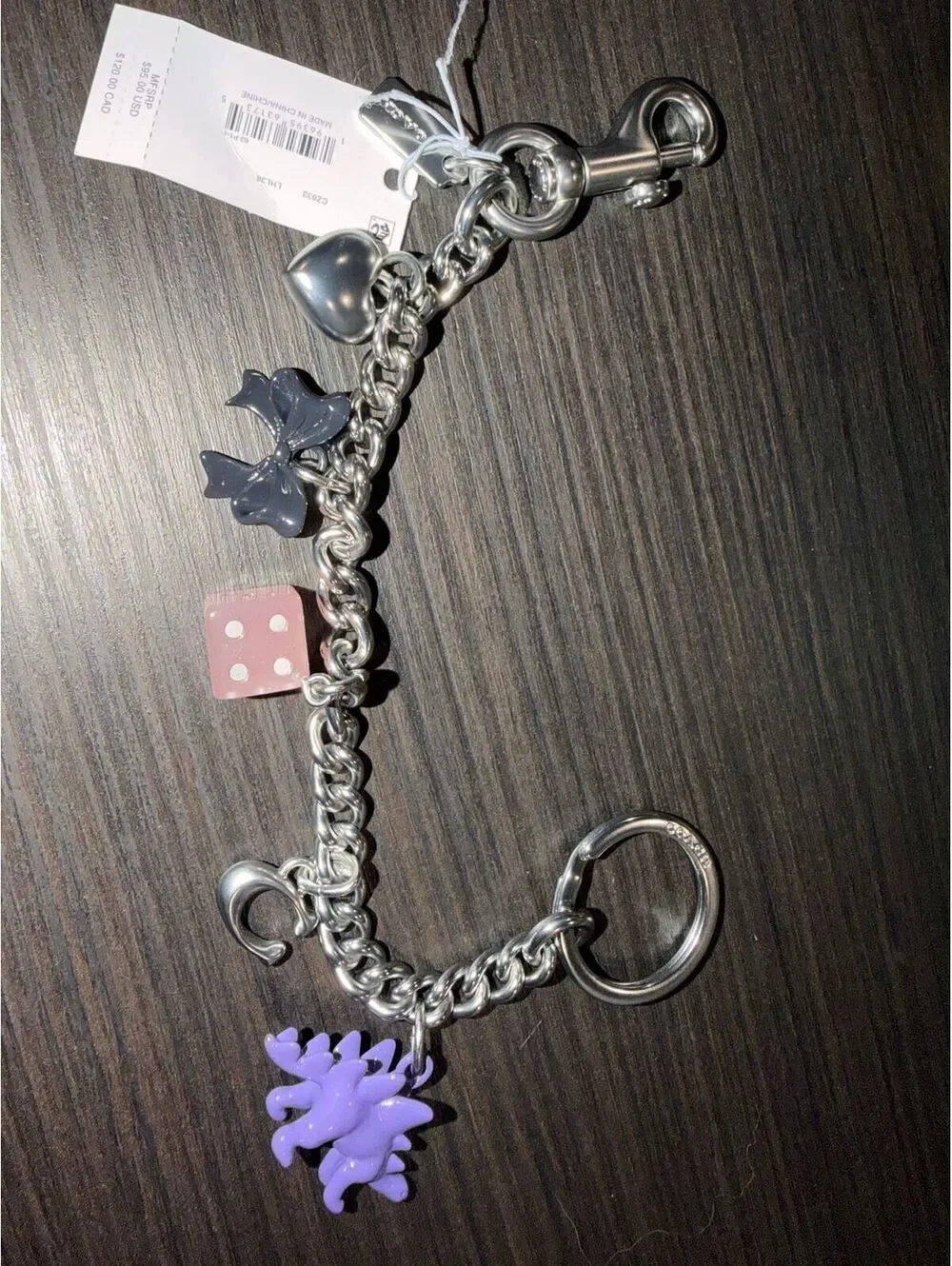 NWT Coach Motif Chain with Charms